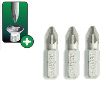 shumee DEDRA - Izvijačni nastavki Pozidriv PZ2 25 mm - 3 kosi
