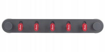 shumee Samolepilni obešalnik s kaveljčki 43x3,7x6cm Plastični sivo-rdeč