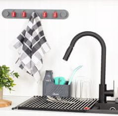 shumee Samolepilni obešalnik s kaveljčki 43x3,7x6cm Plastični sivo-rdeč