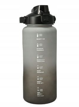 shumee Steklenica za vodo z motivacijsko merilno skodelico 2L Športna steklenica z ročajem