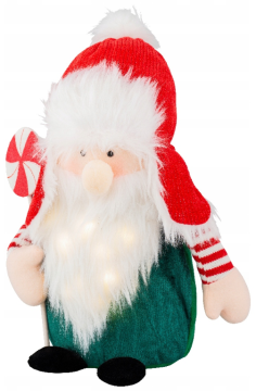 shumee Božični škratek v klobuku LED okrasna figurica 37 cm