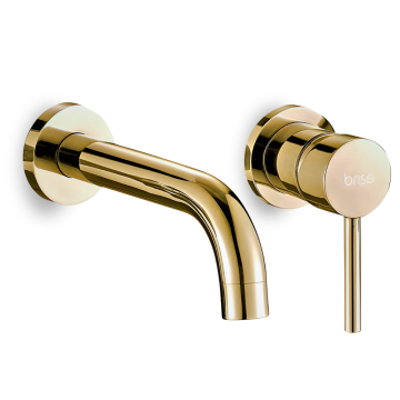 shumee Vgradna stenska armatura za umivalnik za kopalnico in kuhinjo, zlata + škatla