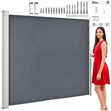 shumee Stranska tenda za teraso, rolo zavesa, mrežo, pokrov, samodejno zlaganje, 350x180 GoGarden