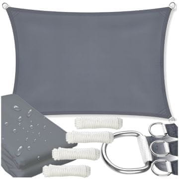 shumee Senčna jadra, sončna tenda, vodoodporna, UV siva, vrtna 6x3 m