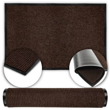 shumee Predpražnik, zaščitna preproga, 90x60cm, guma, rjava, zunanja, vhodna