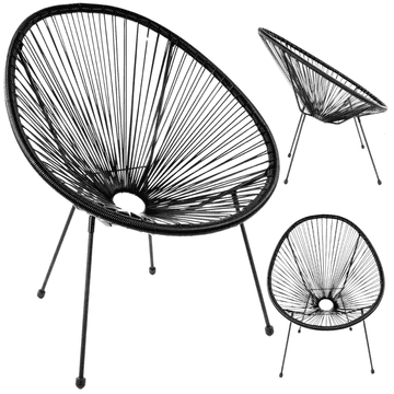 shumee Vrtni stol Acapulco črne barve