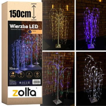 shumee Willow 200 LED svetleča božična dekoracija 150 cm modra, veliko barv
