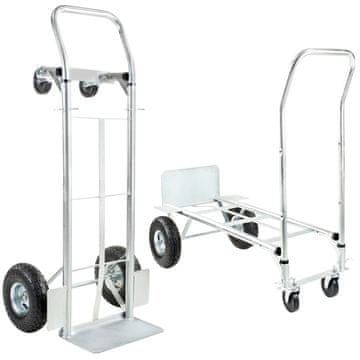 shumee Zložljiv transportni voziček za skladišča in delavnice, mlinček 250 kg, pocinkan, 2v1