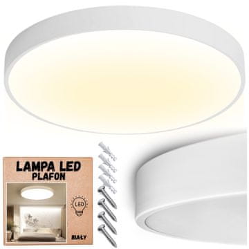 shumee Stropna svetilka LED plafond 28w topla barva 50cm za kuhinjo, pisarno, bela