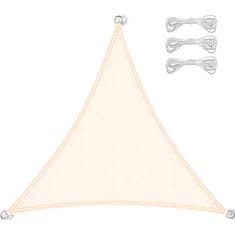shumee Tenda jadro trikotna 4x4x4m vodoodporna senčnik za teraso in vrt, bež