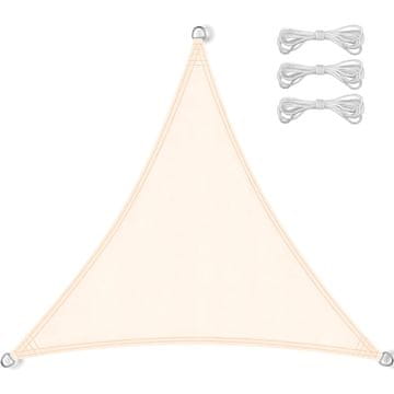 shumee Tenda jadro trikotna 4x4x4m vodoodporna senčnik za teraso in vrt, bež