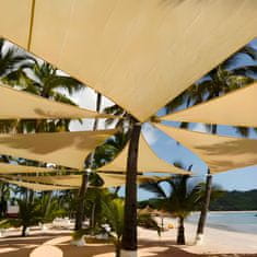 shumee Tenda jadro trikotna 4x4x4m vodoodporna senčnik za teraso in vrt, bež