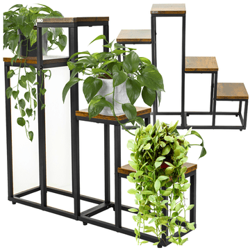 shumee Kovinsko stojalo za rože in rastline, večnivojsko, 4 police, podstrešje