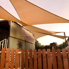 shumee Tenda jadro trikotna 4x4x4m vodoodporna senčnik za teraso in vrt, bež