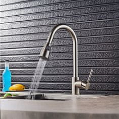 shumee Kuhinjska pipa z izvlečnim izlivom, nerjaveče jeklo, fleksibilna, premična, srebrna