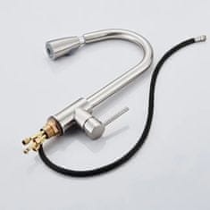 shumee Kuhinjska pipa z izvlečnim izlivom, nerjaveče jeklo, fleksibilna, premična, srebrna