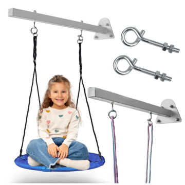 shumee Podaljšek za gugalnico s kavlji za ročaj gugalnice, kovinska palica, siva