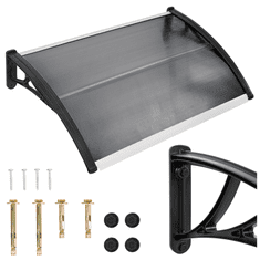 shumee Nadstrešek nad vhodnimi vrati, balkonska streha, okno, polikarbonat, siva, 150x100