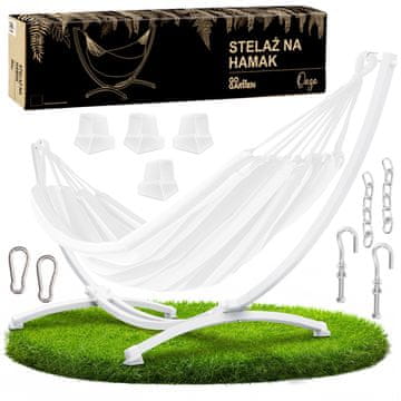 shumee Okvir viseče mreže, kovinsko vrtno stojalo za dve osebi, za visečo mrežo do 250 kg, belo, GoGarden