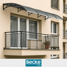 shumee Nadstrešek nad vhodnimi vrati, balkonska streha, okno, polikarbonat, siva, 150x100