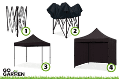 shumee Vrtni šotor, samosestavljiv komercialni paviljon, gazebo, streha 3x3m