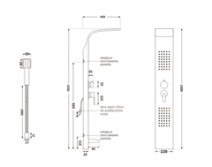 shumee Kromirana pipa za tuš panel