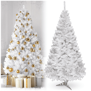 shumee Gosto božično drevo, belo umetno božično drevo, stojalo za jelko in smreko 150 cm