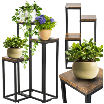 shumee Kovinsko stojalo za rože v mansardi, večnivojsko kovinsko stojalo za rože