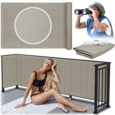 shumee Balkonska prevleka, zastirka za teraso, ograja, mreža za senčenje, siva 1×7 m GoGarden