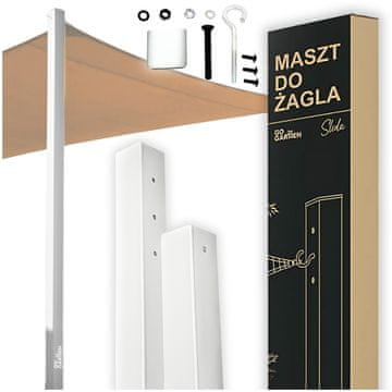 shumee Vrtna palica za senčno jadro - bela