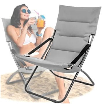 shumee Vrtni fotelj/ležalnik v sivi barvi