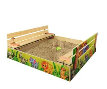 shumee Otroški peskovnik z vzorcem DŽUNGLA 120x120