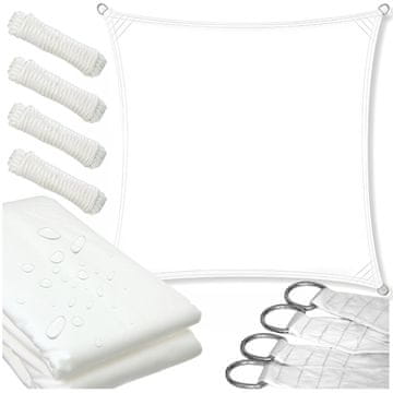 shumee Jadralna ponjava, vodoodporna, sončna, UV, bela, 4x4m
