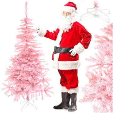 shumee Umetno božično drevo, gost bor s stojalom, božično drevo, roza boemski slog