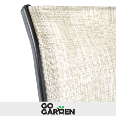 shumee Komplet kovinskih vrtnih stolov za teraso, balkon, bež vrtni fotelj, 4 kosi GoGarden