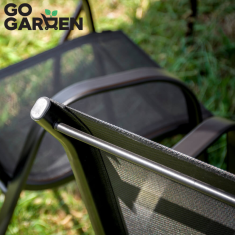 shumee Črn kovinski vrtni stol, terasa, balkon, fotelj, terasa, močan, 4 kosi.