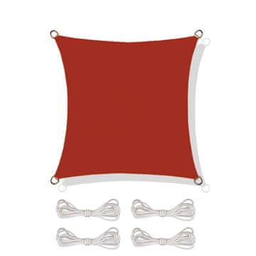 shumee Kvadratna senčna streha, sončno jadro, 3,6 x 3,6 m, rdeča