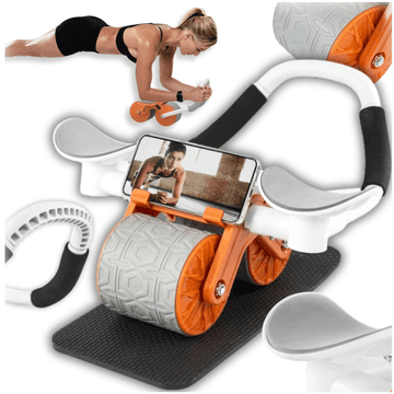 shumee Trebušni valjček za trebušne mišice, pilates fitnes vadba, podloga s kolesi