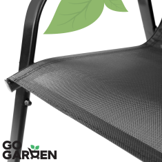 shumee Črn kovinski vrtni stol, terasa, balkon, fotelj, terasa, močan, 4 kosi.