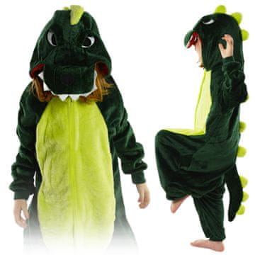 Onesies Otroška enodelna pižama kigurumi z dinozavri za kostum za dan svetega Andreja 146-152 Otroška enodelna pižama z dinozavri - 110-116