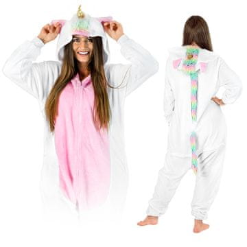 shumee Moška pižama s samorogom, kigurumi, kombinezon za odrasle, kostum velikosti S