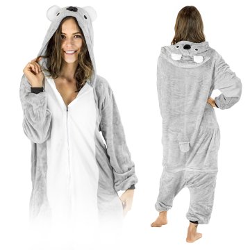 shumee Kostum koale Onesie za moške, darilo za moža, kigurumi kombinezon, zima M, kostum koale Onesie - L