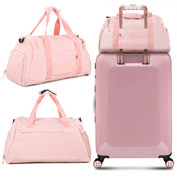 shumee Torba za trening, potovalna, športna, ročna prtljaga, velika, turistična, roza