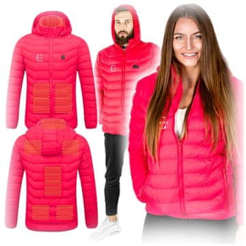 shumee USB ogrevana jakna za ženske in moške, plus size, jesenska, izolirana, dolga, XXL, rdeča, ogrevana jakna, velikost XL