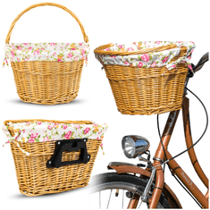 shumee Košara za kolo iz naravnega protja z vložkom za krmilo, cvetličnimi nastavki na klik, vtična
