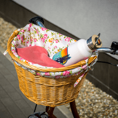 shumee Košara za kolo iz naravnega protja z vložkom za krmilo, cvetličnimi nastavki na klik, vtična