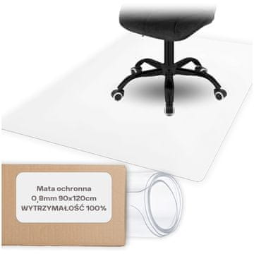 shumee Zaščitna podloga, podloga za stol, podloga za miško, podloga za mizo, podloga za tla, prozorna 90x120