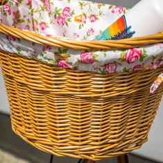 shumee Košara za kolo iz naravnega protja z vložkom za krmilo, cvetličnimi nastavki na klik, vtična