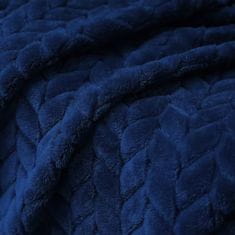 shumee Temno modra reliefna odeja iz poliestra 200x220 cm - sodoben stil za spalnico