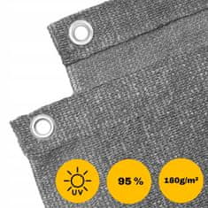 shumee Balkonska prevleka UV 95% zaščitna podloga za ograjo balkona in terase z okovjem 80 x 300